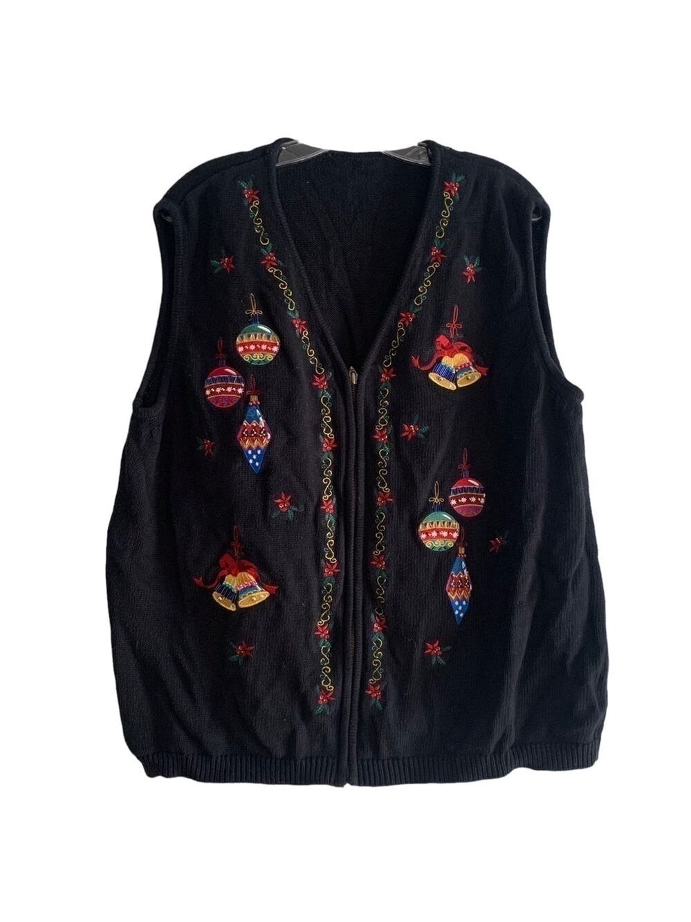 Beaded and Embroidered Holiday Sweater Vest